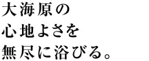 大海原の心地よさを無尽に浴びる。