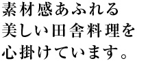 素材感あふれる美しい田舎料理を心掛けています。